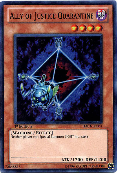 Ally of Justice Quarantine - HA03-EN051 - Super Rare - 1st Edition available at 401 Games Canada