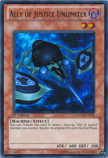 Ally of Justice Unlimiter - HA02-EN051 - Super Rare - 1st Edition available at 401 Games Canada