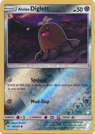 Alolan Diglett - 86/149 - Common - Reverse Holo available at 401 Games Canada