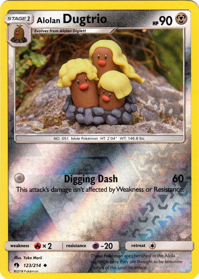 Alolan Dugtrio - 123/214 - Uncommon - Reverse Holo available at 401 Games Canada