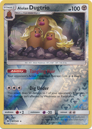 Alolan Dugtrio - 87/149 - Holo Rare - Reverse Holo available at 401 Games Canada