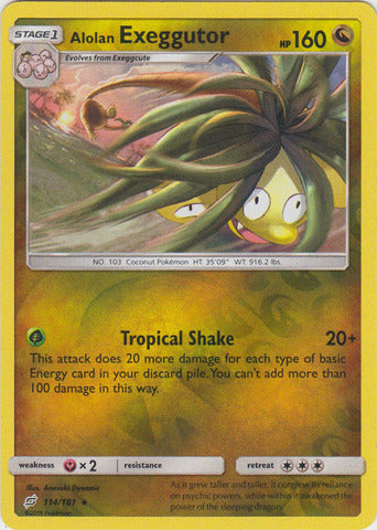 Alolan Exeggutor - 114/181 - Rare - Reverse Holo available at 401 Games Canada