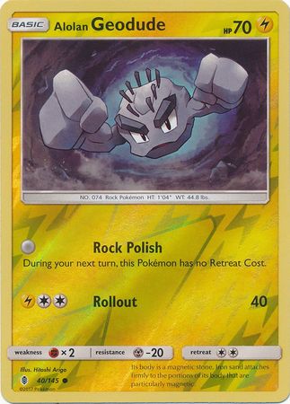 Alolan Geodude - 40/145 - Common - Reverse Holo available at 401 Games Canada