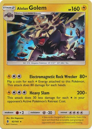 Alolan Golem - 42/145 - Holo Rare available at 401 Games Canada