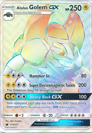 Alolan Golem GX - 113/111 - Hyper Rare available at 401 Games Canada