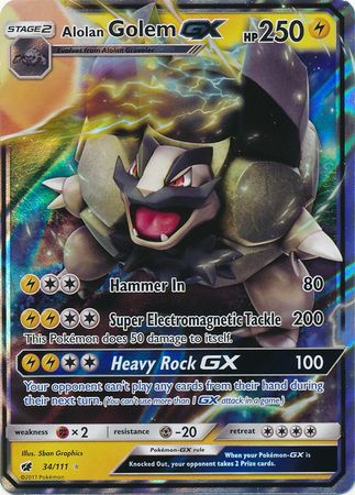 Alolan Golem GX - 34/111 - Ultra Rare available at 401 Games Canada