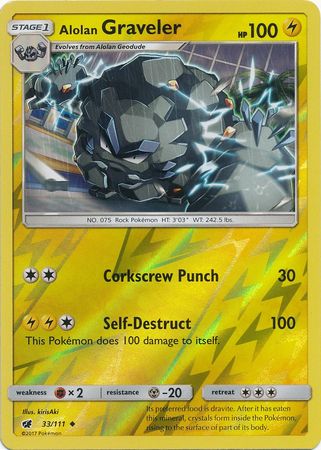 Alolan Graveler - 33/111 - Uncommon - Reverse Holo available at 401 Games Canada