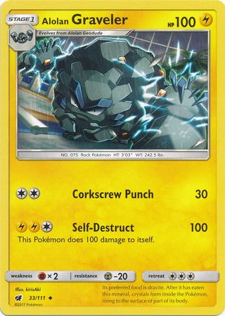 Alolan Graveler - 33/111 - Uncommon available at 401 Games Canada