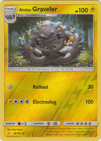 Alolan Graveler - 36/181 - Uncommon - Reverse Holo available at 401 Games Canada