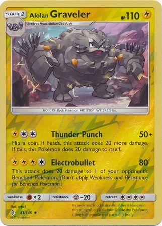 Alolan Graveler - 41/145 - Uncommon - Reverse Holo available at 401 Games Canada