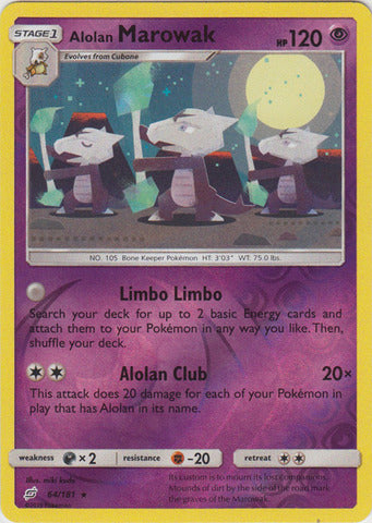 Alolan Marowak - 64/181 - Rare - Reverse Holo available at 401 Games Canada
