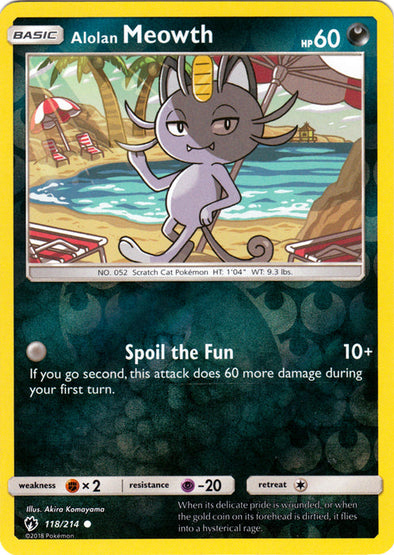 Alolan Meowth - 118/214 - Common - Reverse Holo available at 401 Games Canada