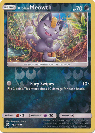 Alolan Meowth - 78/149 - Common - Reverse Holo available at 401 Games Canada