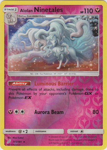 Alolan Ninetales - 111/181 - Holo Rare - Reverse Holo available at 401 Games Canada