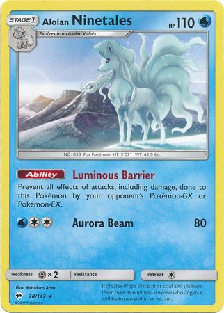 Alolan Ninetales - 28/147 - Rare available at 401 Games Canada