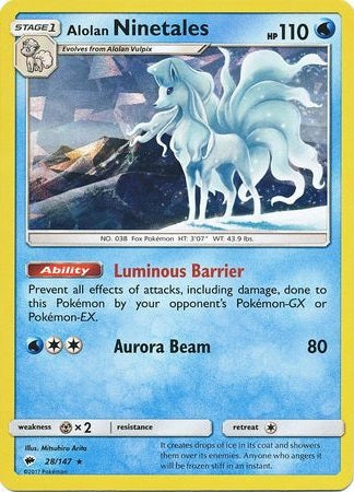 Alolan Ninetales - 28/147 - Shattered Holo Rare - Theme Deck Exclusive available at 401 Games Canada