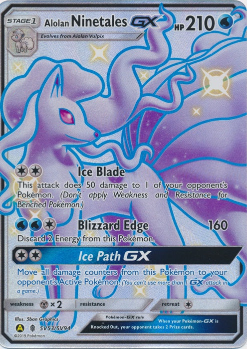 Alolan Ninetales GX - SV53/SV94 - Shiny Ultra Rare available at 401 Games Canada