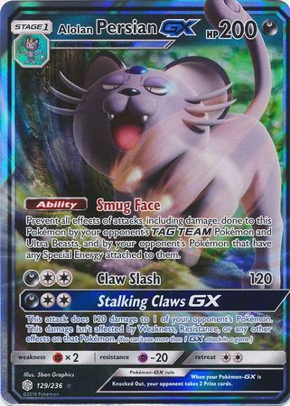 Alolan Persian GX - 129/236 - Ultra Rare available at 401 Games Canada