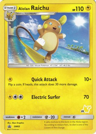 Alolan Raichu (#25 Pikachu Stamped) - SM65 - Promo available at 401 Games Canada