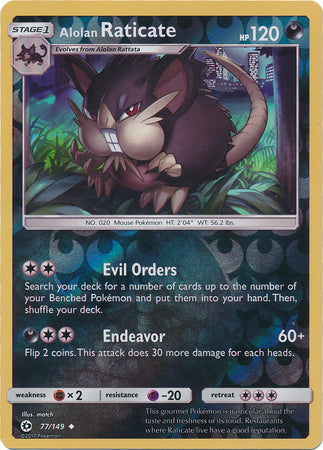 Alolan Raticate - 77/149 - Uncommon - Reverse Holo available at 401 Games Canada