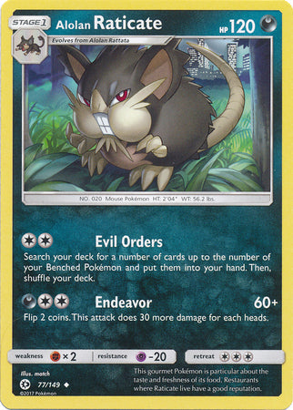 Alolan Raticate - 77/149 - Uncommon available at 401 Games Canada