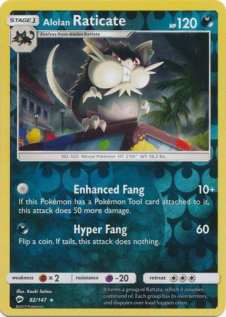 Alolan Raticate - 82/147 - Rare - Reverse Holo available at 401 Games Canada