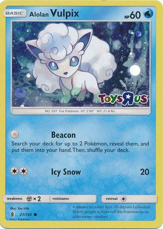 Alolan Vulpix - 21/145 - Toys R Us Promo available at 401 Games Canada