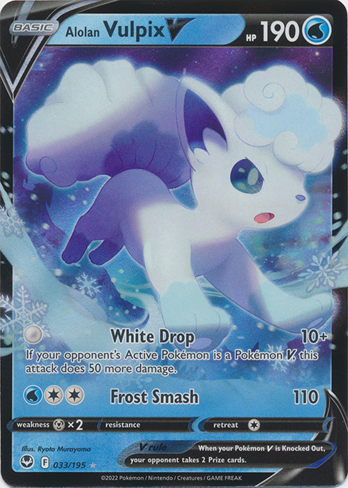 Alolan Vulpix V - 033/195 - Ultra Rare available at 401 Games Canada
