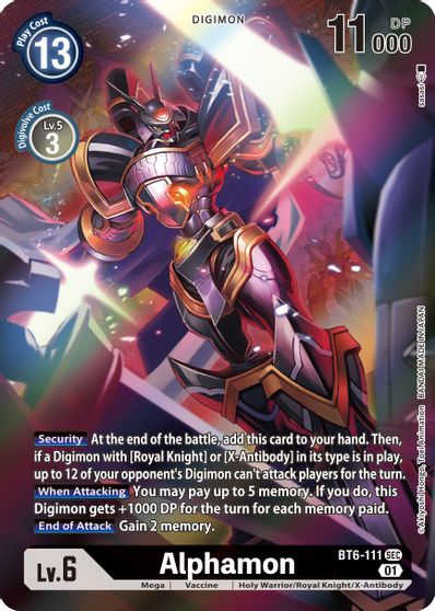 401 Games Canada - Alphamon (Alternate Art) - BT6-111 - Secret Rare 401 Games Canada - Alphamon (Alternate Art) - BT6-111 - Secret Rare