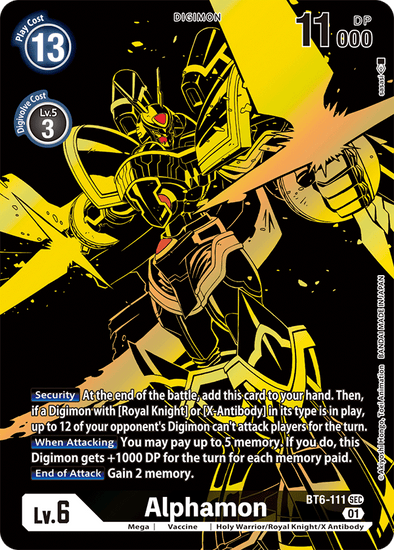 Alphamon (Alternate Art) (Gold) - BT6-111 - Secret Rare available at 401 Games Canada