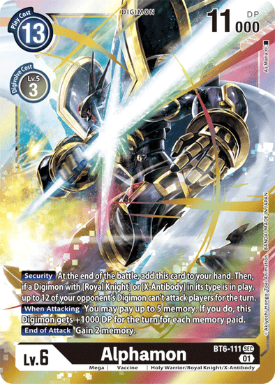 Alphamon - BT6-111 - Secret Rare available at 401 Games Canada