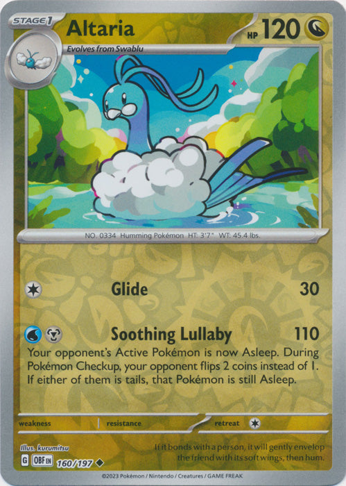 Altaria - 160/197 - Uncommon - Reverse Holo available at 401 Games Canada