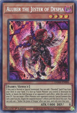 Aluber the Jester of Despia - DAMA-EN006 - Secret Rare - 1st Edition available at 401 Games Canada