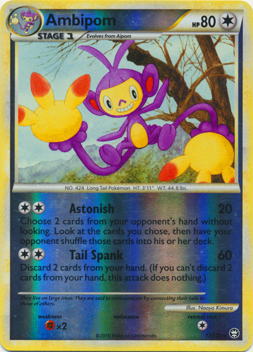 Ambipom - 13/102 - Rare - Reverse Holo available at 401 Games Canada