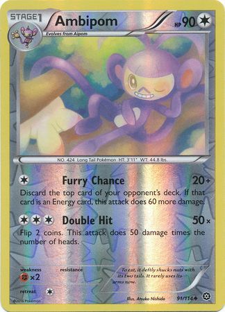 Ambipom - 91/114 - Uncommon - Reverse Holo available at 401 Games Canada