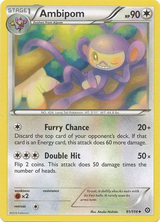 Ambipom - 91/114 - Uncommon available at 401 Games Canada