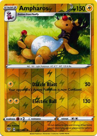 Ampharos - 057/189 - Rare - Reverse Holo available at 401 Games Canada