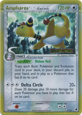 Ampharos - 1/101 - Holo Rare - Reverse Holo available at 401 Games Canada