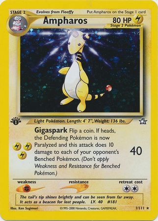 Ampharos - 1/111 - Holo - 1st Edition available at 401 Games Canada