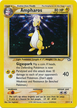 Ampharos - 1/111 - Holo - Unlimited available at 401 Games Canada