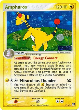 Ampharos - 1/115 - Holo Rare - Reverse Holo available at 401 Games Canada