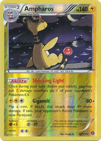 Ampharos - 40/114 - Holo Rare - Reverse Holo available at 401 Games Canada