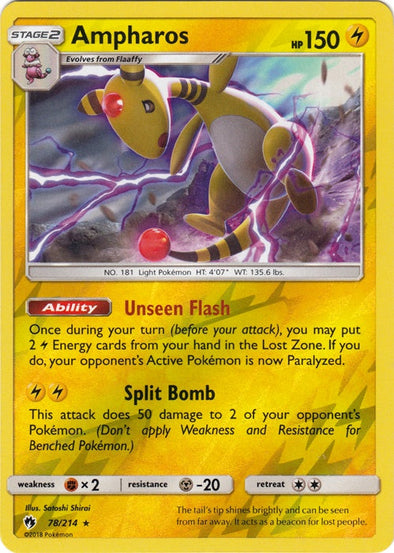 Ampharos - 78/214 - Holo Rare - Reverse Holo available at 401 Games Canada