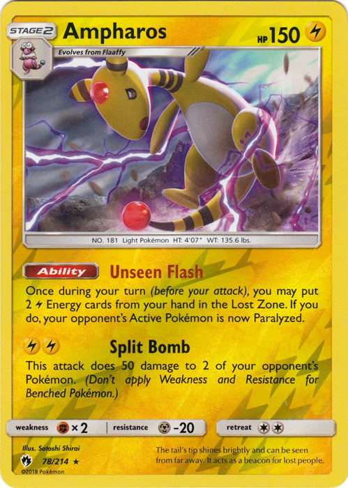 Ampharos - 78/214 - Holo Rare - Reverse Holo available at 401 Games Canada