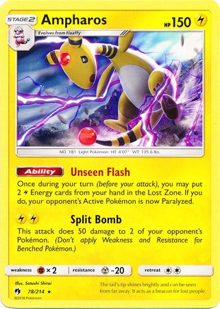 Ampharos - 78/214 - Rare - Theme Deck Exclusive available at 401 Games Canada
