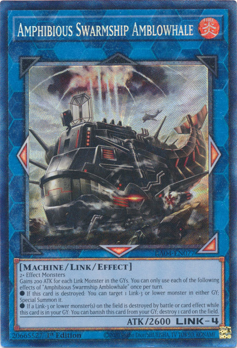 Amphibious Swarmship Amblowhale (PCR) - RA04-EN077 - Prismatic Collector's Rare - 1st Edition