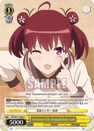 An Answer to the Autograph Board, Izumi - SHS/W71-E006 - Rare available at 401 Games Canada