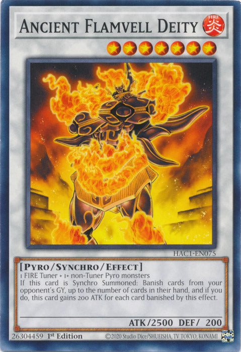 Ancient Flamvell Deity - HAC1-EN075 - Common available at 401 Games Canada