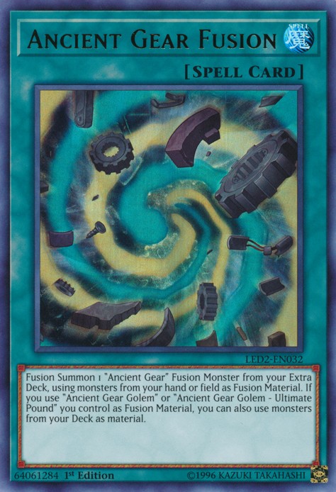 Ancient Gear Fusion - LED2-EN032 - Ultra Rare - 1st Edition available at 401 Games Canada