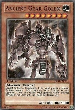 Ancient Gear Golem - BP01-EN011 - Starfoil Rare - 1st Edition available at 401 Games Canada